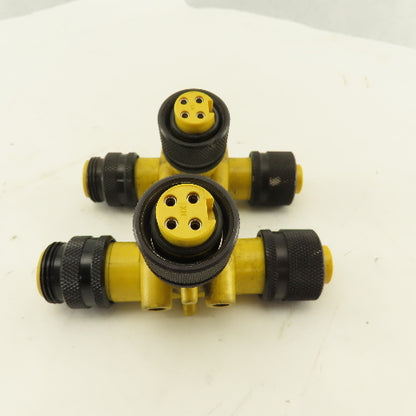 Brad Harrison 3 Way Plug Adapter Male X Female X Female 4 Pin Lot Of 2