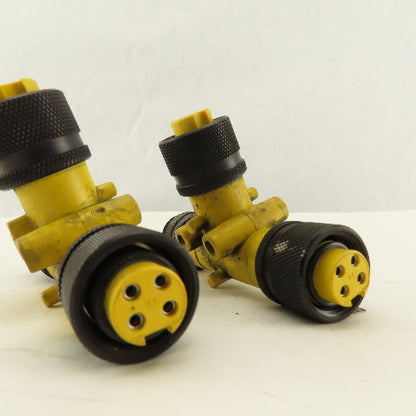 Brad Harrison 3 Way Plug Adapter Male X Female X Female 4 Pin Lot Of 2