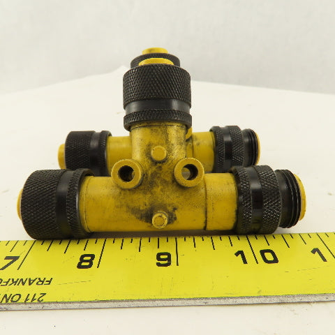 Brad Harrison 3 Way Plug Adapter Male X Female X Female 4 Pin Lot Of 2