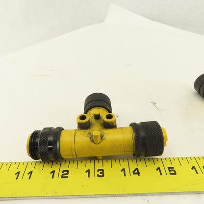Brad Harrison 3 Way Plug Adapter Male X Female X Female 4 Pin Lot Of 2