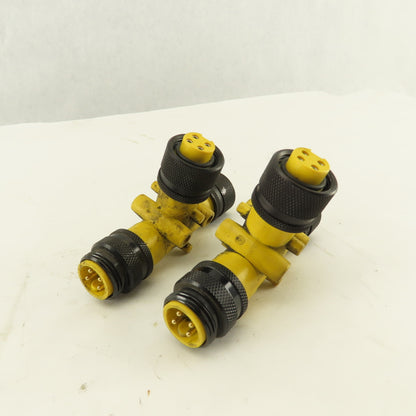 Brad Harrison 3 Way Plug Adapter Male X Female X Female 4 Pin Lot Of 2