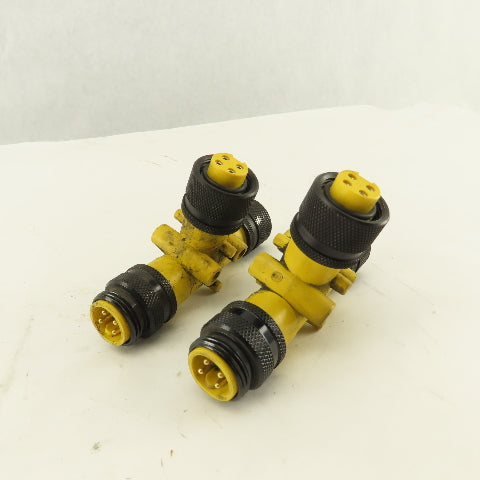 Brad Harrison 3 Way Plug Adapter Male X Female X Female 4 Pin Lot Of 2