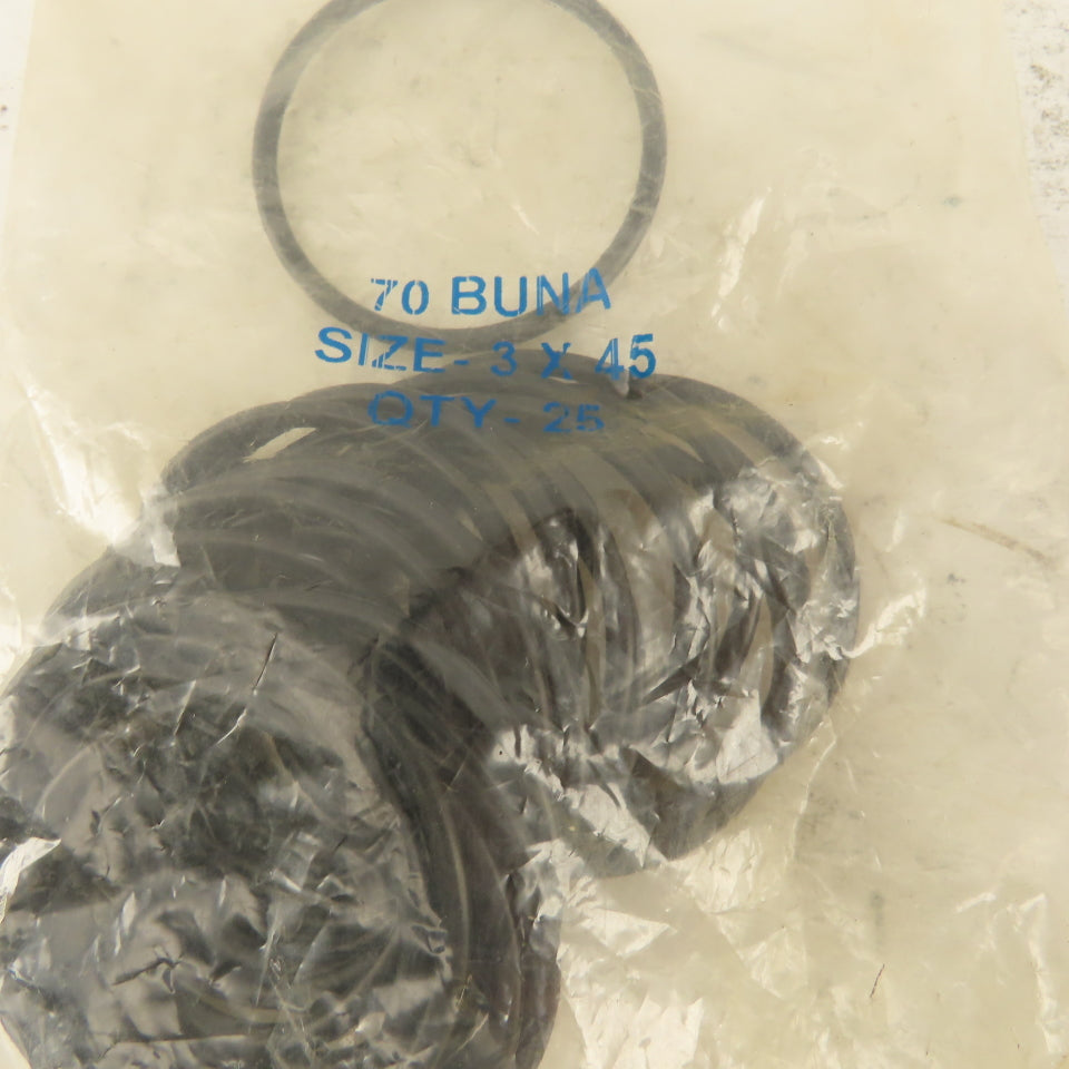 3 x 45 mm Metric Buna 70 O-Rings Lot Of 25