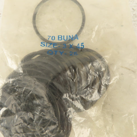 3 x 45 mm Metric Buna 70 O-Rings Lot Of 25