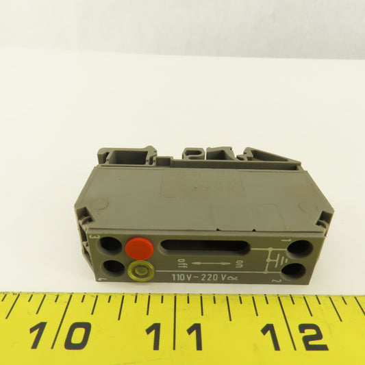 Wieland 9760 U/8 TKE Earth Disconnect Terminal 110/220V Din Rail Mount