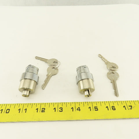 Telemecanique ZB2- 22mm Stainless Steel 2 Position Selector Switch W/Keys Lot /2