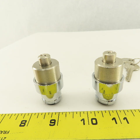Telemecanique ZB2- 22mm Stainless Steel 2 Position Selector Switch W/Keys Lot /2
