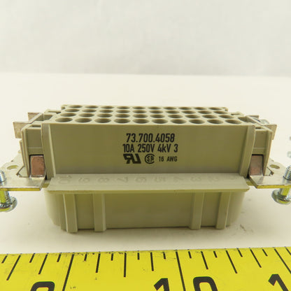 Wieland 73.700.4058 Wire Connector Pin Housing 40 Pin 24-16AWG 250V 10A Lot Of 2