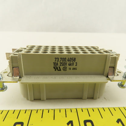 Wieland 73.700.4058 Wire Connector Pin Housing 40 Pin 24-16AWG 250V 10A Lot Of 2