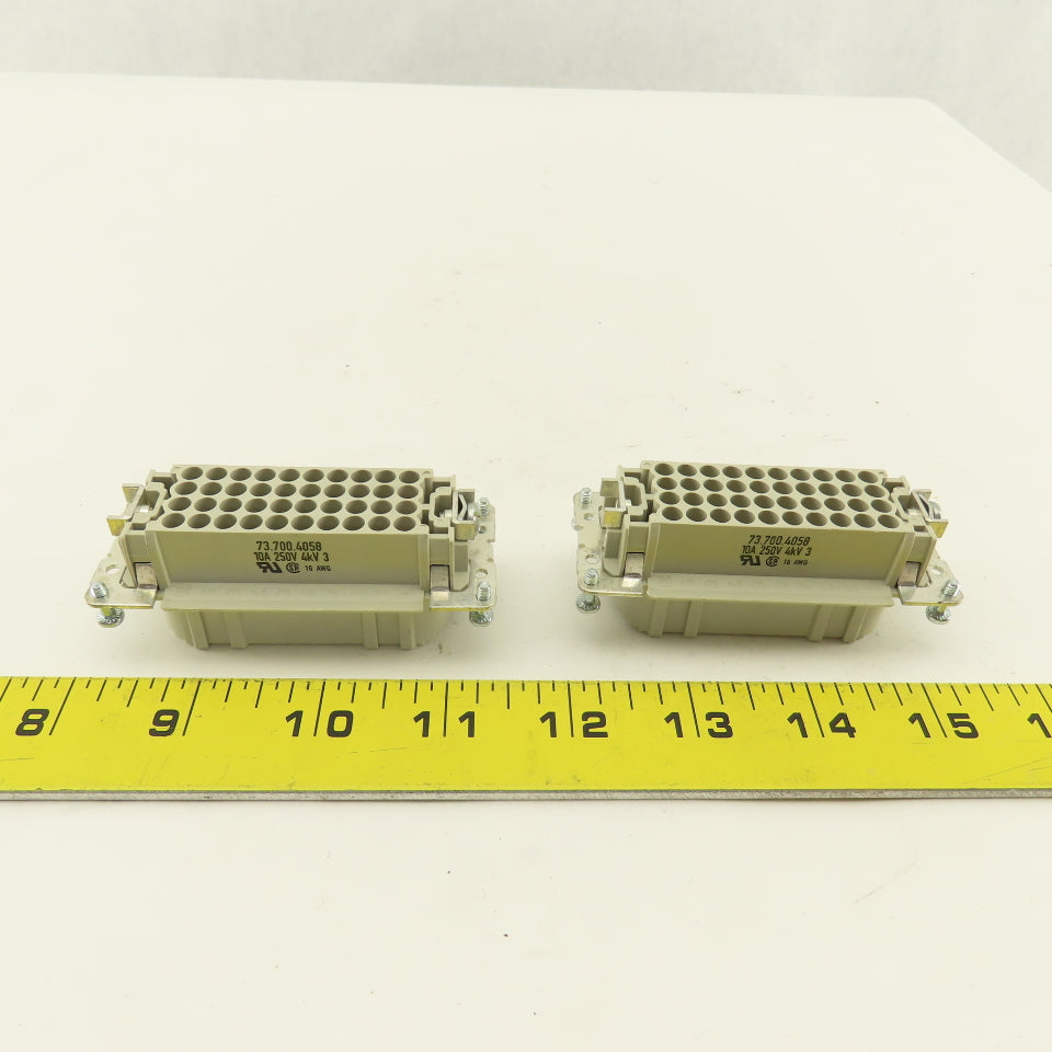 Wieland 73.700.4058 Wire Connector Pin Housing 40 Pin 24-16AWG 250V 10A Lot Of 2