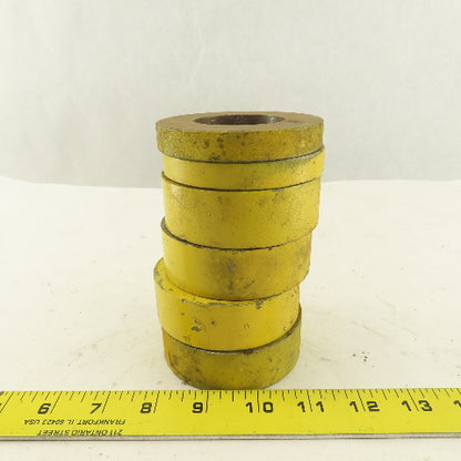 4-1/8" OD x 1-3/4" ID Machine Counterweight Rings 8.9 Lbs. Total Lot Of 6
