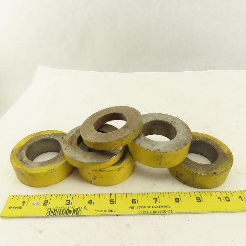 4-1/8" OD x 1-3/4" ID Machine Counterweight Rings 8.9 Lbs. Total Lot Of 6