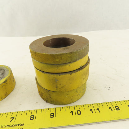 4-1/8" OD x 1-3/4" ID Machine Counterweight Rings 8.9 Lbs. Total Lot Of 6
