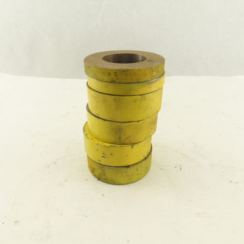 4-1/8" OD x 1-3/4" ID Machine Counterweight Rings 8.9 Lbs. Total Lot Of 6