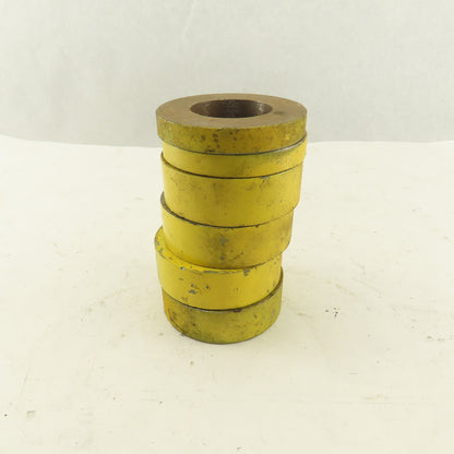 4-1/8" OD x 1-3/4" ID Machine Counterweight Rings 8.9 Lbs. Total Lot Of 6