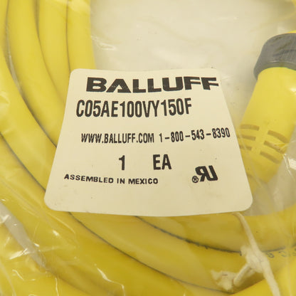 Balluff C05AE100VY150F 600V Molded Single End Cable Cord Set Assembly 15'