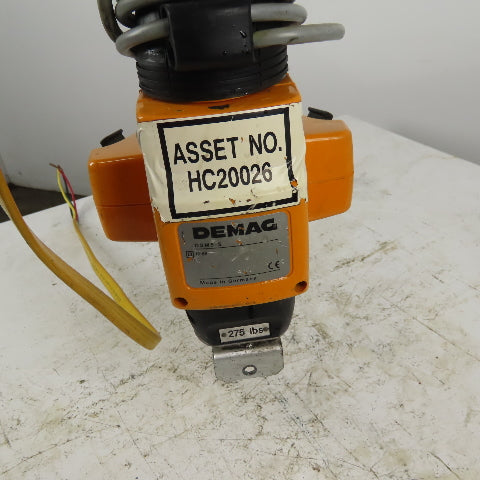 Demag DKM1-125 K V2F4 Electric Hoist 10' 2 Speed Lift 14/55 FPM 460V 3Ph