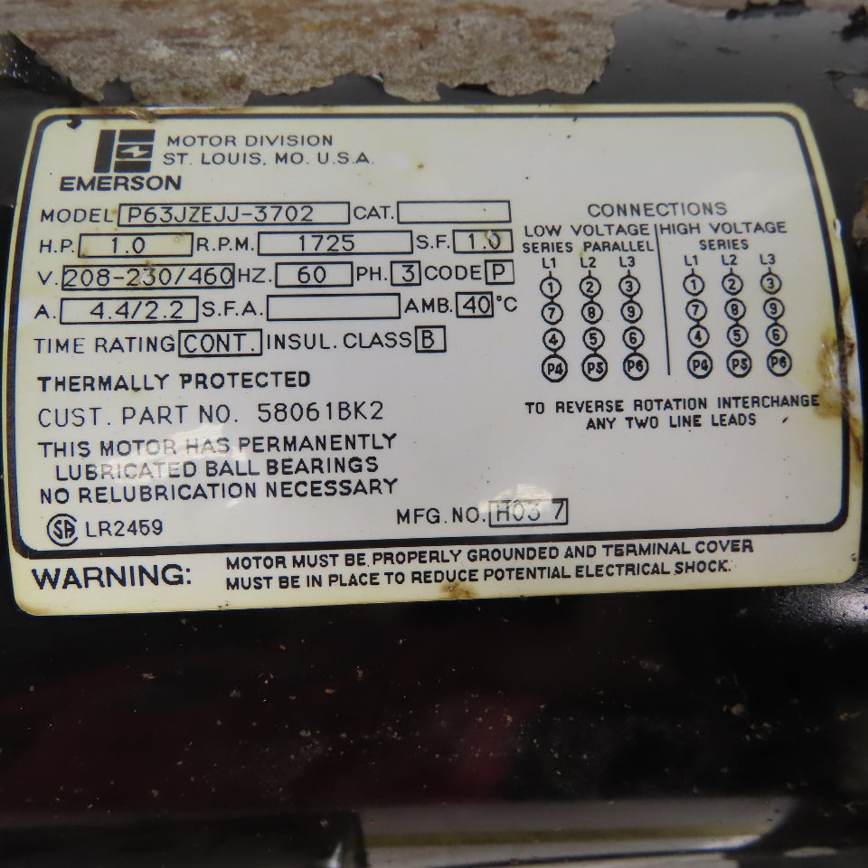 SPX Hytec 100879 Model B 1 Hp Hydraulic Two Stage Continuous Pressure Pump 3Ph