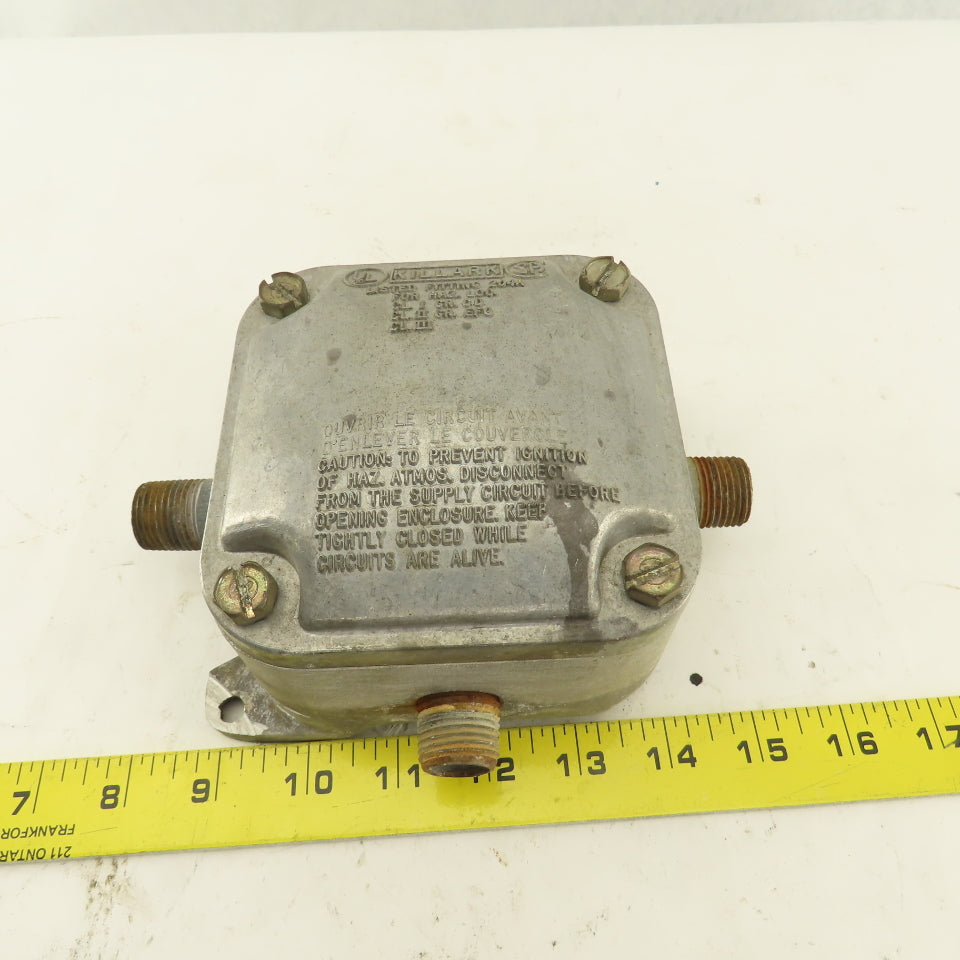 Killark 204A Electrical Junction Hazardous Location 4x4 Box 1/2" Hubs