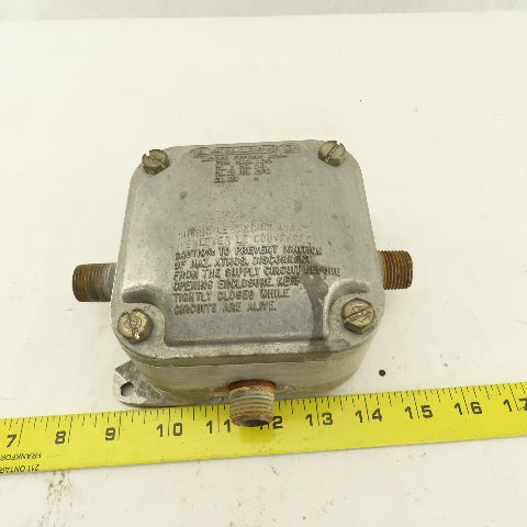 Killark 204A Electrical Junction Hazardous Location 4x4 Box 1/2" Hubs