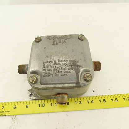 Killark 204A Electrical Junction Hazardous Location 4x4 Box 1/2" Hubs