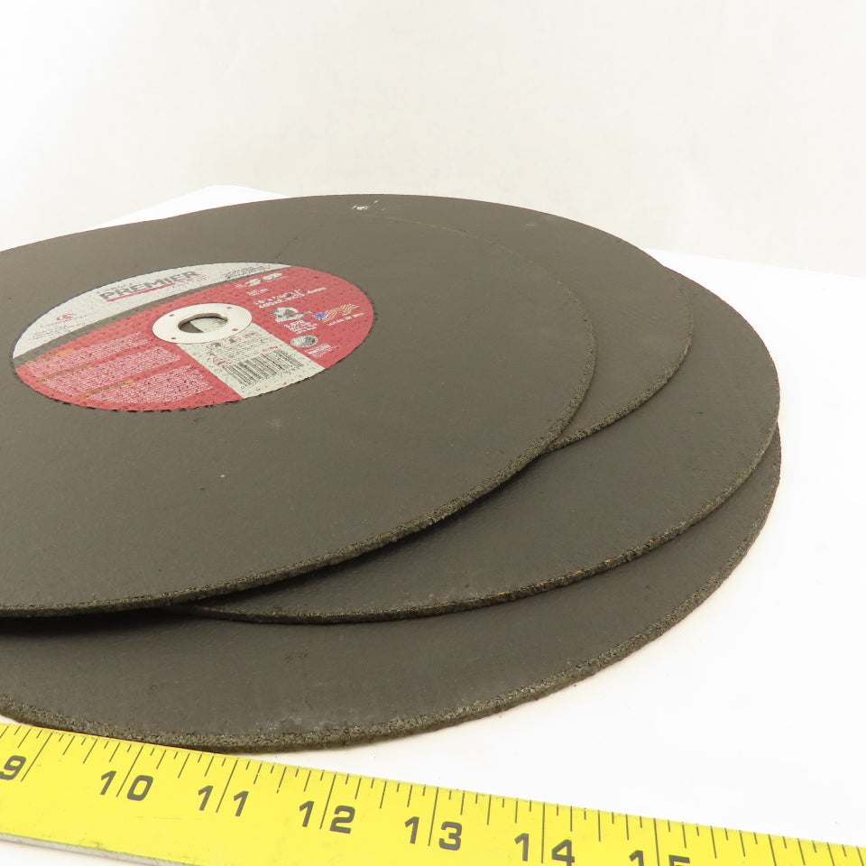 Carbo Premier 16" x 7/34" Steel Cut Off Wheel Abrasive Disc 1" Arbor Lot Of 4