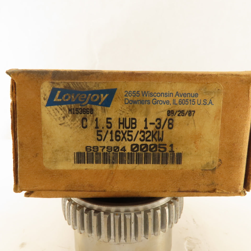 Lovejoy C1.5 HUB1-3/8 Steel Grid Rigid Coupling Hub 1-3/8" Bore