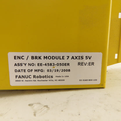 Fanuc EE-4583-050ER REV. ER Encoder Brake Module 7 Axis 5V