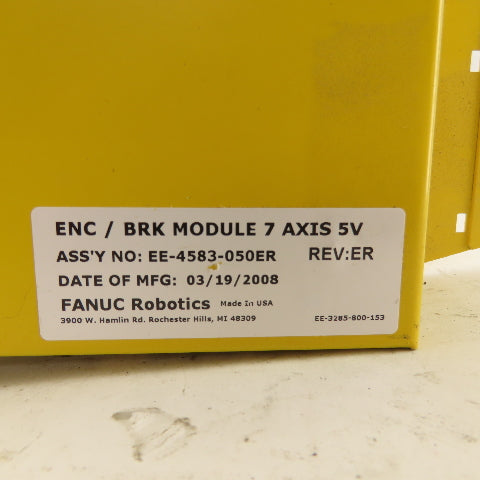 Fanuc EE-4583-050ER REV. ER Encoder Brake Module 7 Axis 5V