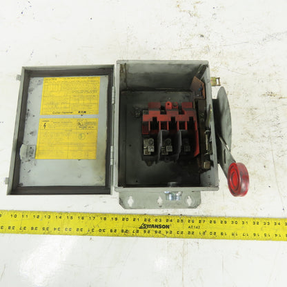 Cutler Hammer DH361UDK 30A 3 Pole Non-Fusible Safety Disconnect Switch 600V