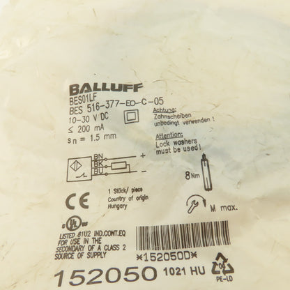Balluff BES 516-377-EO-C-05 BES01LF Inductive Proximity Sensor M8x1 3M Cable