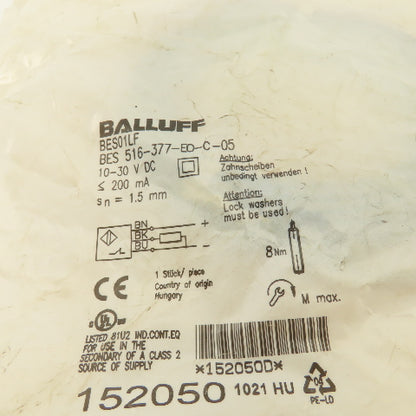 Balluff BES 516-377-EO-C-05 BES01LF Inductive Proximity Sensor M8x1 3M Cable