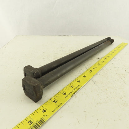 TE-CO 7/8-9 Threaded T-Slot Bolt 18" Under Head 1-1/2" Head Width Lot Of 2