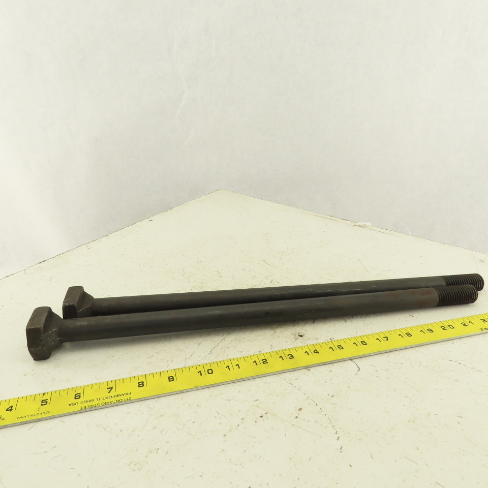 TE-CO 7/8-9 Threaded T-Slot Bolt 18" Under Head 1-1/2" Head Width Lot Of 2