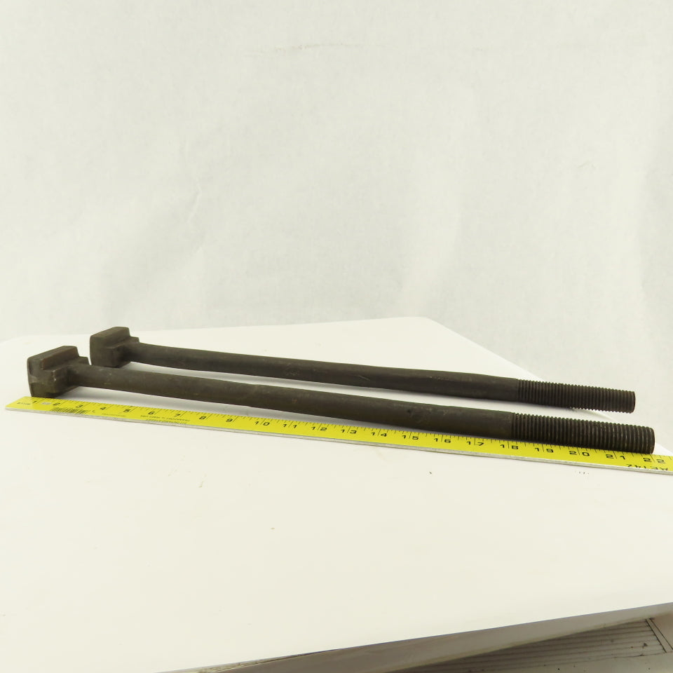 7/8-9 Threaded T-Slot Bolt  1-3/4" Head Width 20-1/2" Long Underhead Lot Of 2