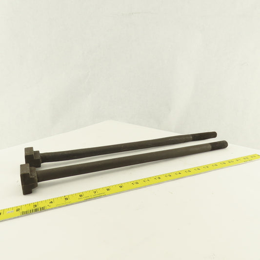 7/8-9 Threaded T-Slot Bolt  1-3/4" Head Width 20-1/2" Long Underhead Lot Of 2