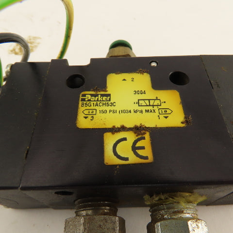 Parker B5G1ACH53C 2 Position Solenoid Pneumatic Directional Valve 120V