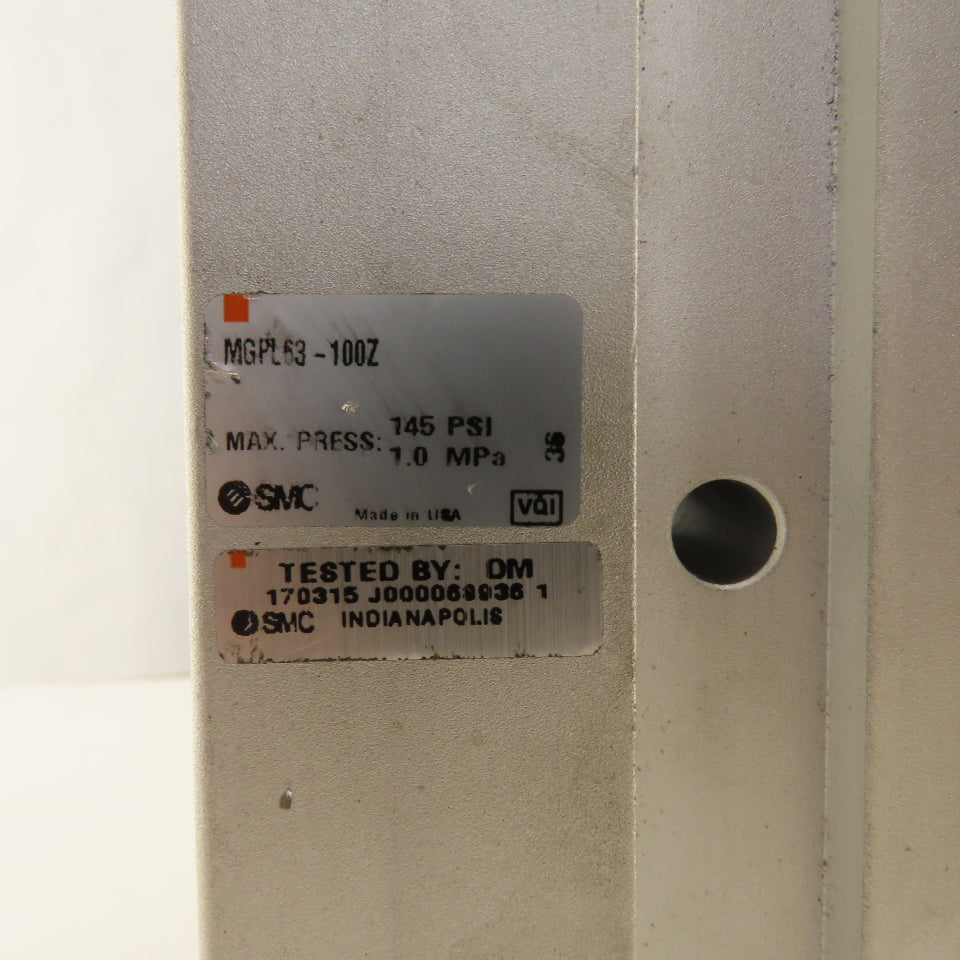 SMC MGPL63-100Z 63mm Bore 100mm Stroke Pneumatic Guide Cylinder