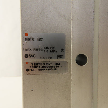 SMC MGPL63-100Z 63mm Bore 100mm Stroke Pneumatic Guide Cylinder