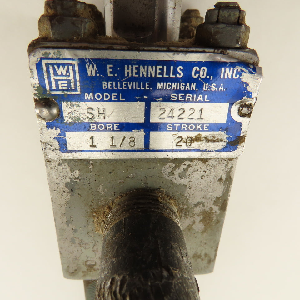 W.E Hennells SH 1-1/8" Bore 20" Stroke Pneumatic Trunnion Mount Cylinder