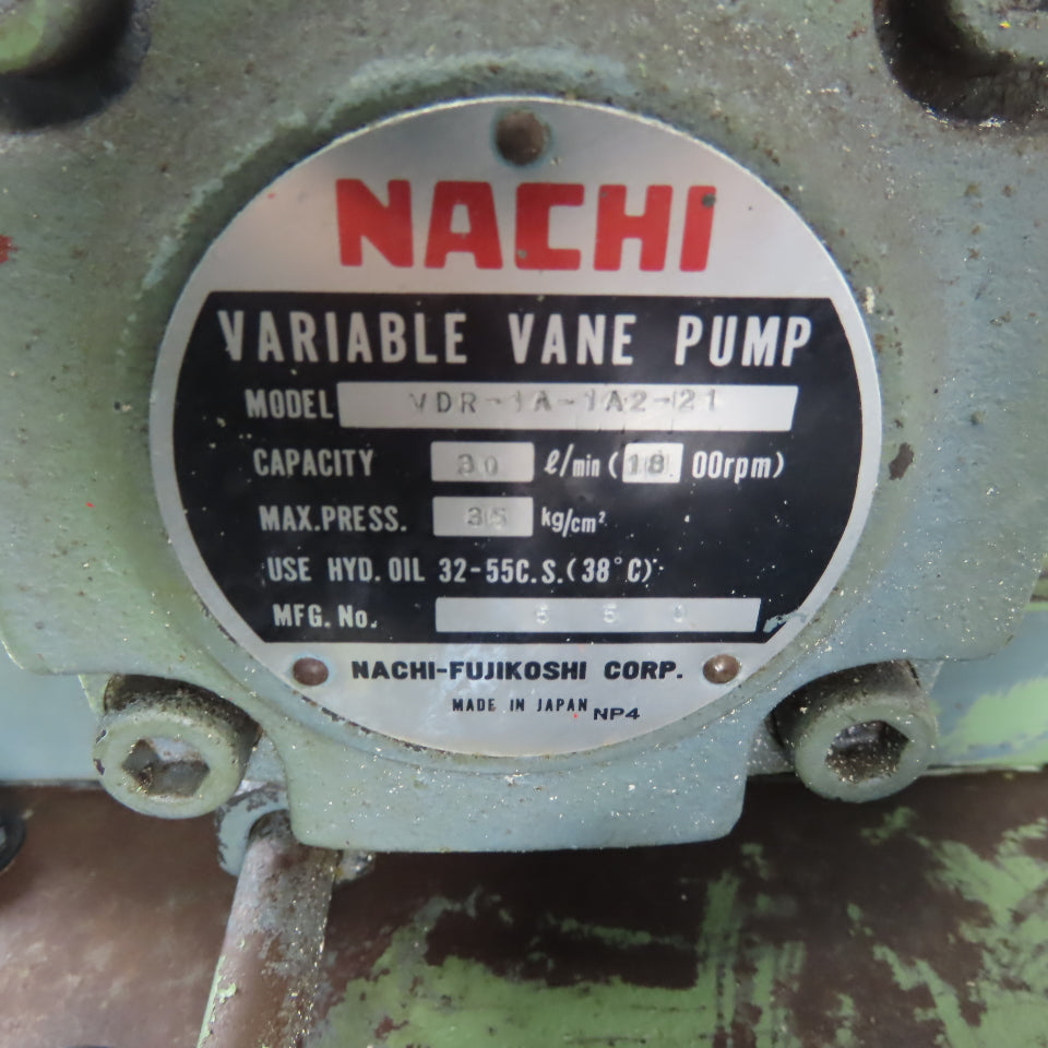 Nachi VDRU-1A-40BHX-199D 1.5kW 13 Gal Hydraulic Power Unit W/Oil Cooler & Valves