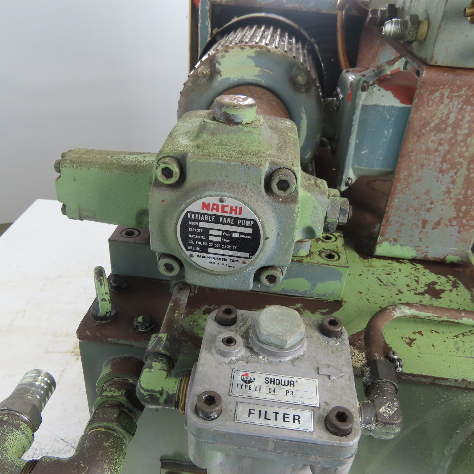 Nachi VDRU-1A-40BHX-199D 1.5kW 13 Gal Hydraulic Power Unit W/Oil Cooler & Valves