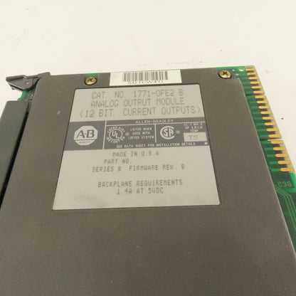 Allen Bradley 1771-OFE2 Ser B Firmware Ver. B 12 Bit Analog Output Module