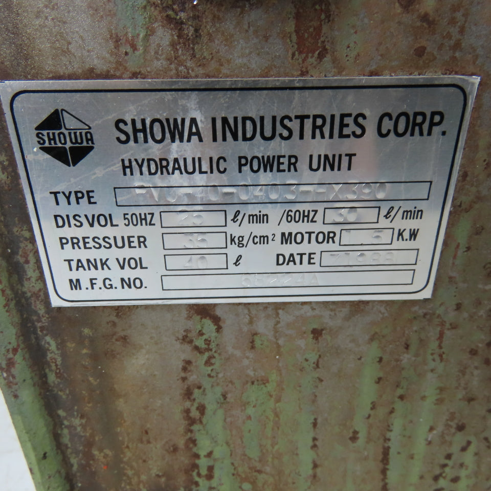 Nachi VDR-1A-1A2-22 1.5kW 10 Gal Hydraulic Power Unit