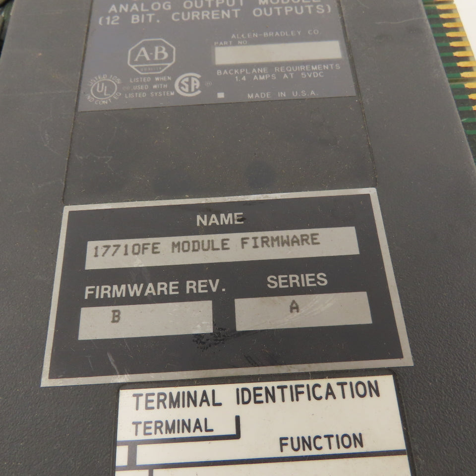Allen Bradley 1771-OFE2 Ser B Firmware Ver. A 12 Bit Analog Output Module