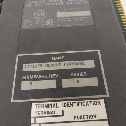 Allen Bradley 1771-OFE2 Ser B Firmware Ver. A 12 Bit Analog Output Module