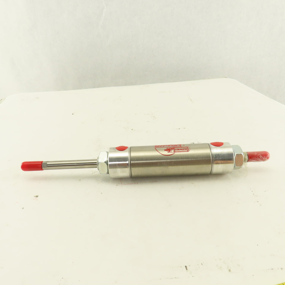 Bimba D-5021-A 1-1/2" Stroke 2-1/2" Double Ended Stroke Pneumatic Cylinder