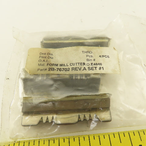 Wetmore 2B-76702 Set #1 Hobbing Form Mill Cutter Set Of 4