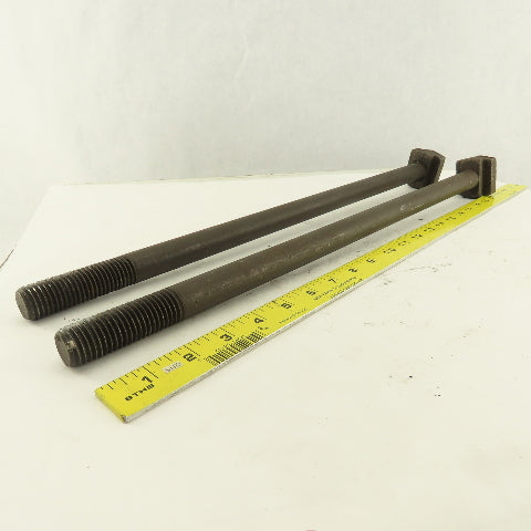 7/8-9 Threaded T-Slot Bolt 1-3/4" Head Width 19-1/2" Long Underhead Lot Of 2