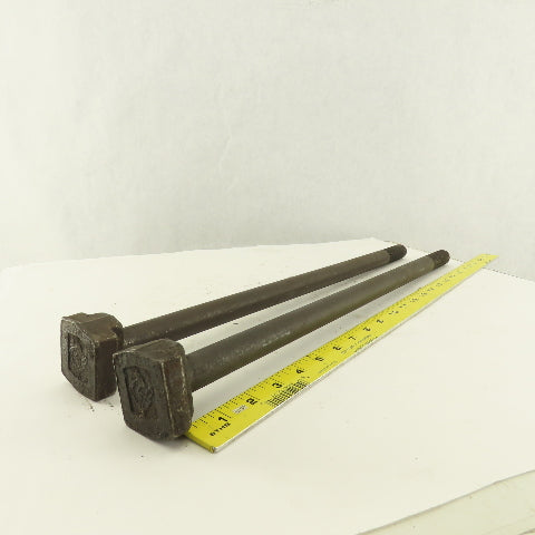 7/8-9 Threaded T-Slot Bolt 1-3/4" Head Width 19-1/2" Long Underhead Lot Of 2